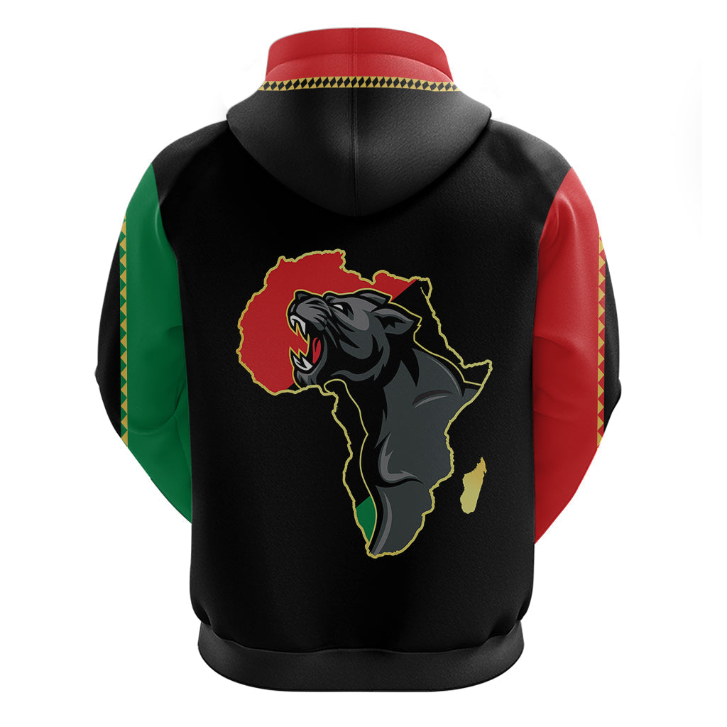 Powerful Panther Africa Hoodie Map Africa - Afroprintwear