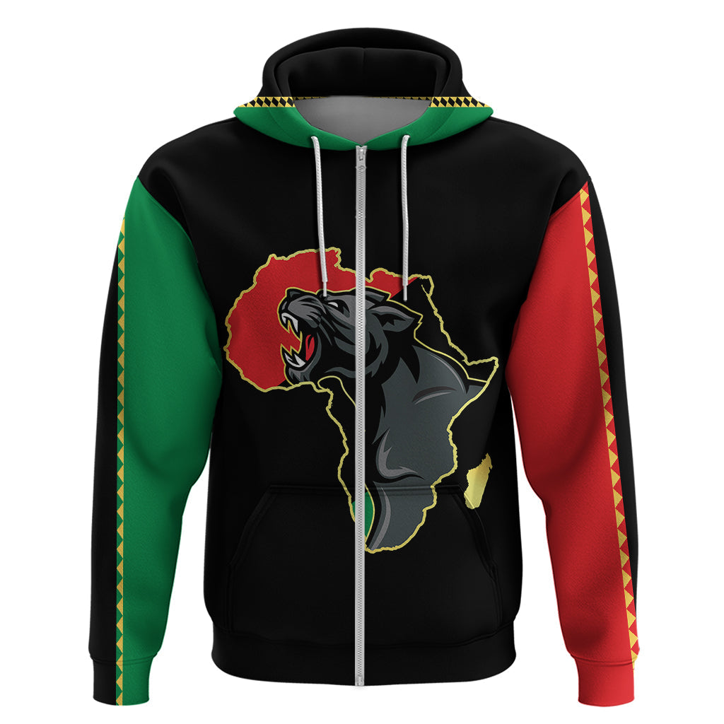 Powerful Panther Africa Hoodie Map Africa - Afroprintwear