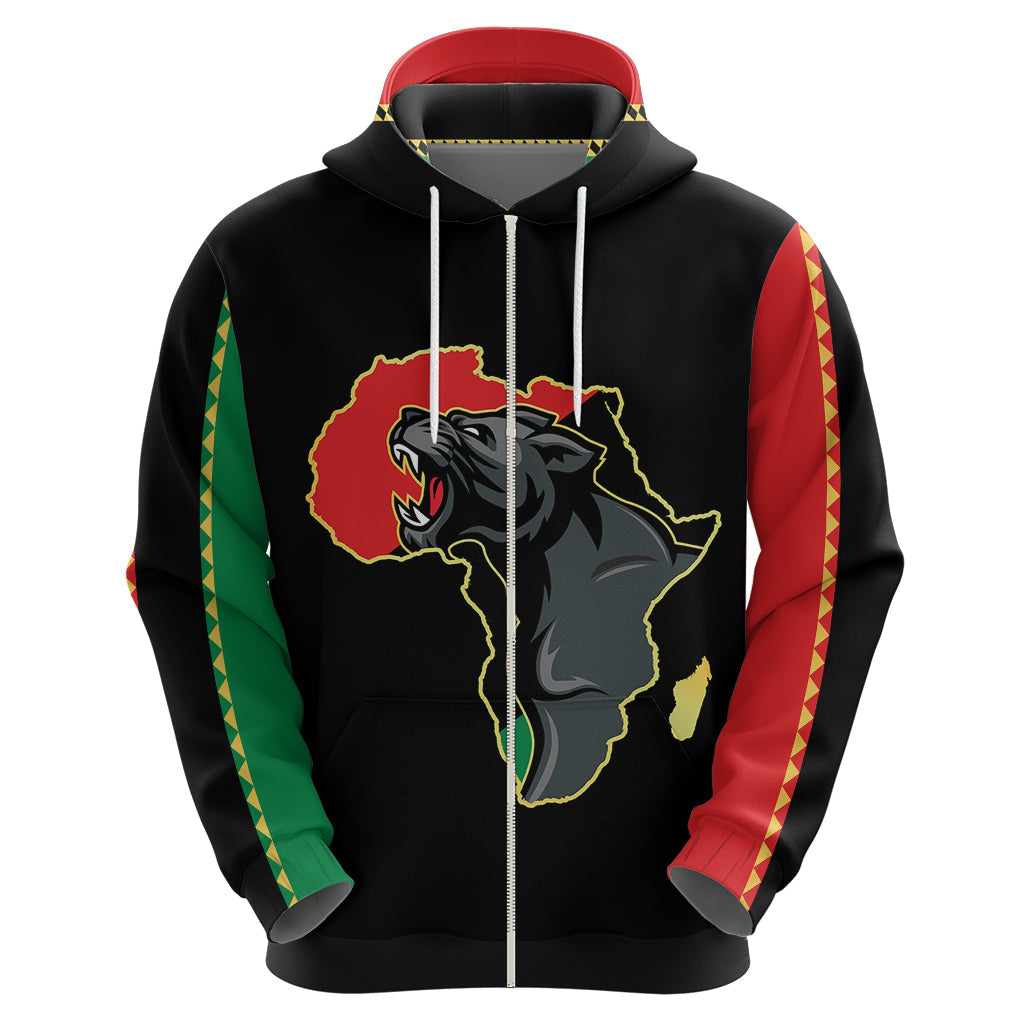 Powerful Panther Africa Hoodie Map Africa - Afroprintwear
