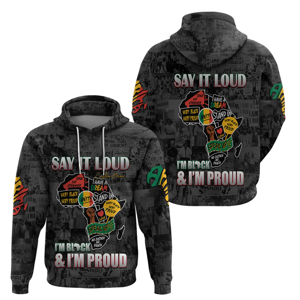 Personalized I'm Black and I'm Proud African Hoodie - Afroprintwear