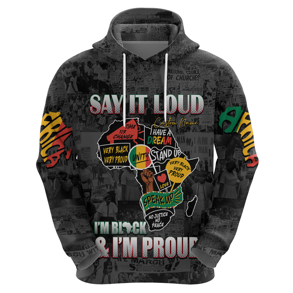 Personalized I'm Black and I'm Proud African Hoodie - Afroprintwear