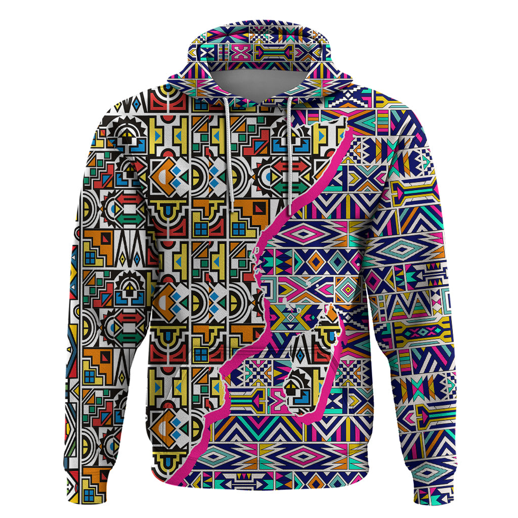 African Ndebele Pattern Hoodie - Afroprintwear