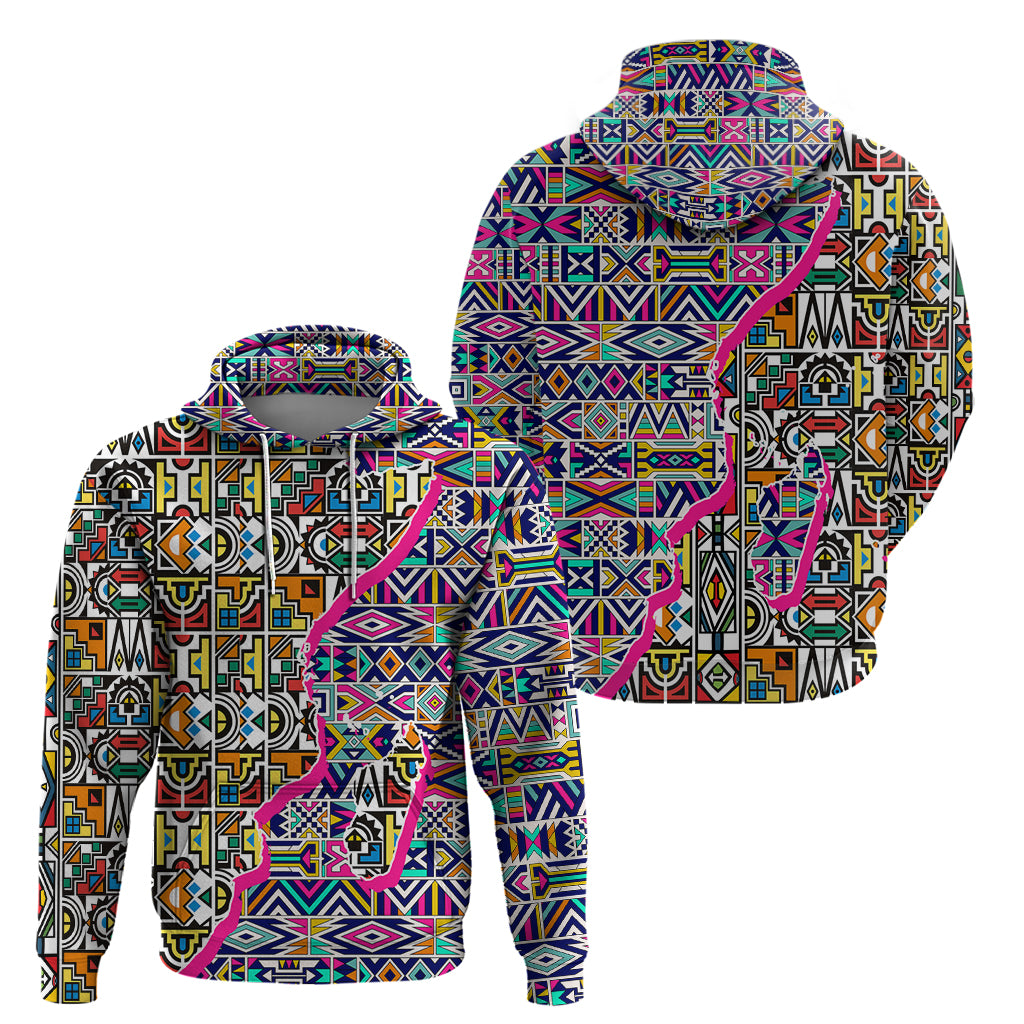 African Ndebele Pattern Hoodie - Afroprintwear