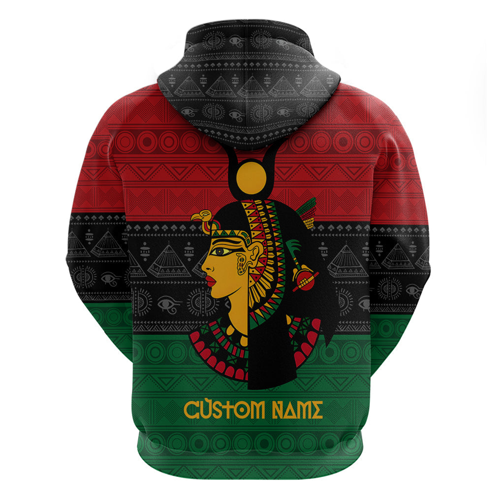 Personalized Queen In Pan-African Colors Hoodie Egyptian Beautiful Goddess - Afroprintwear
