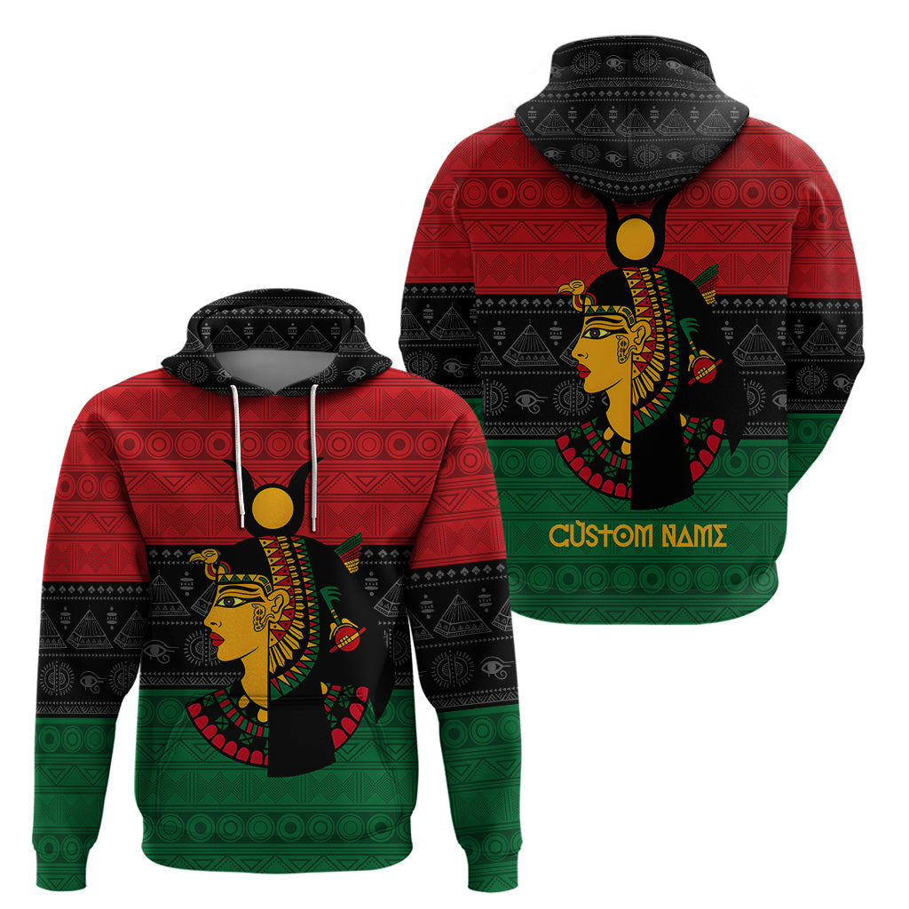 Personalized Queen In Pan-African Colors Hoodie Egyptian Beautiful Goddess - Afroprintwear