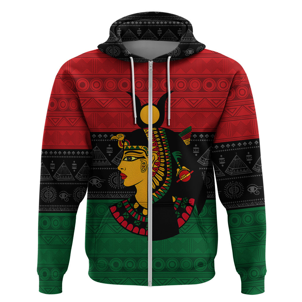 Personalized Queen In Pan-African Colors Hoodie Egyptian Beautiful Goddess - Afroprintwear
