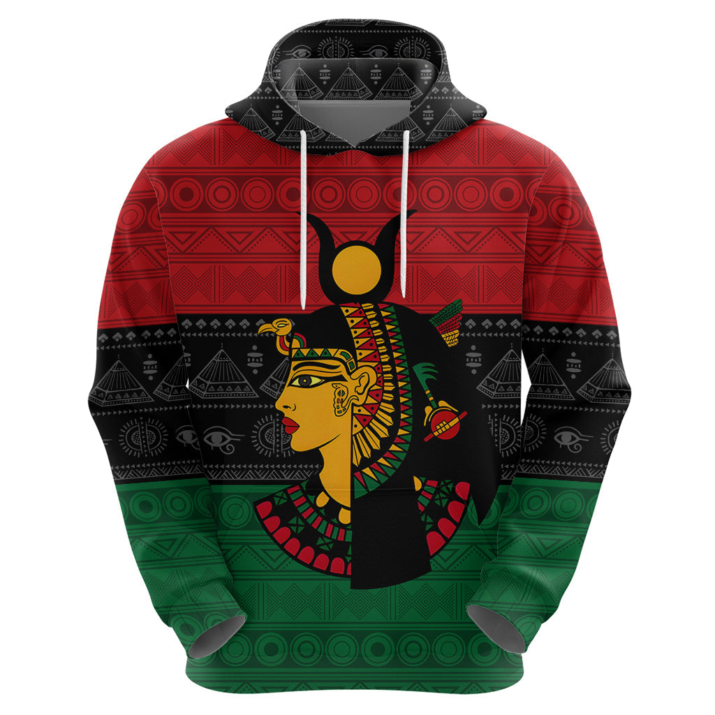 Personalized Queen In Pan-African Colors Hoodie Egyptian Beautiful Goddess - Afroprintwear