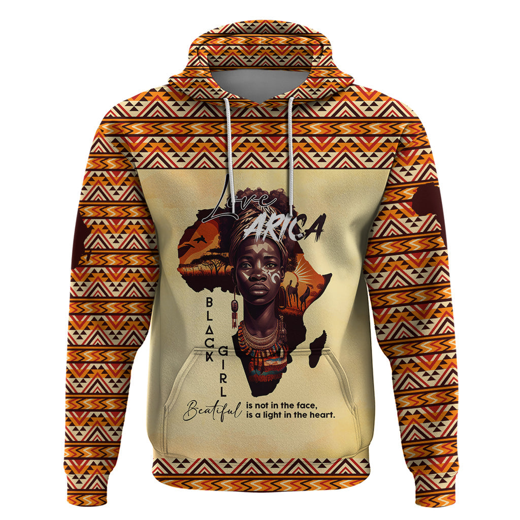 Personalized Love Africa Hoodie Black Girl Beautiful - Afroprintwear