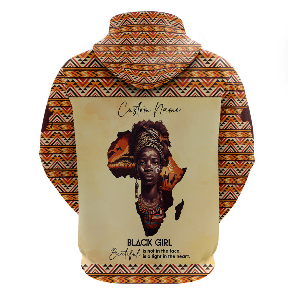 Personalized Love Africa Hoodie Black Girl Beautiful - Afroprintwear