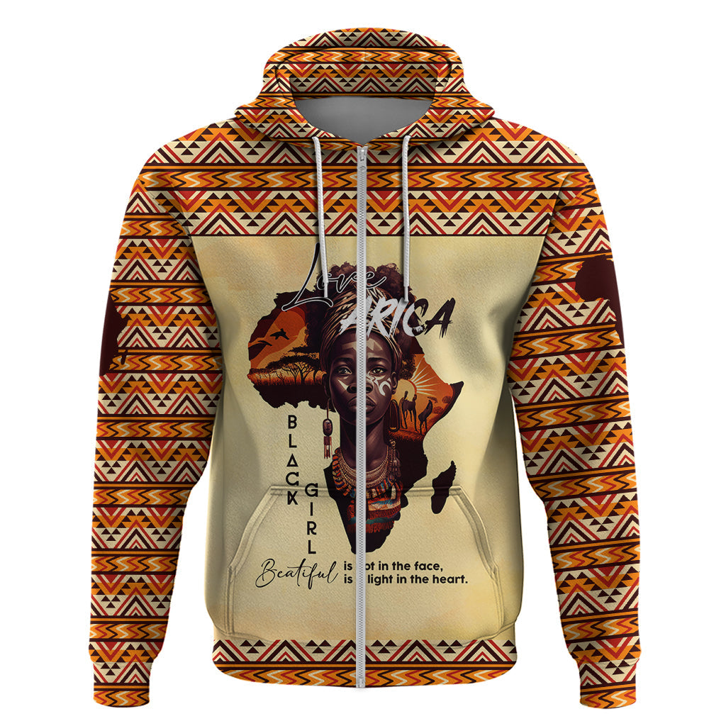 Personalized Love Africa Hoodie Black Girl Beautiful - Afroprintwear