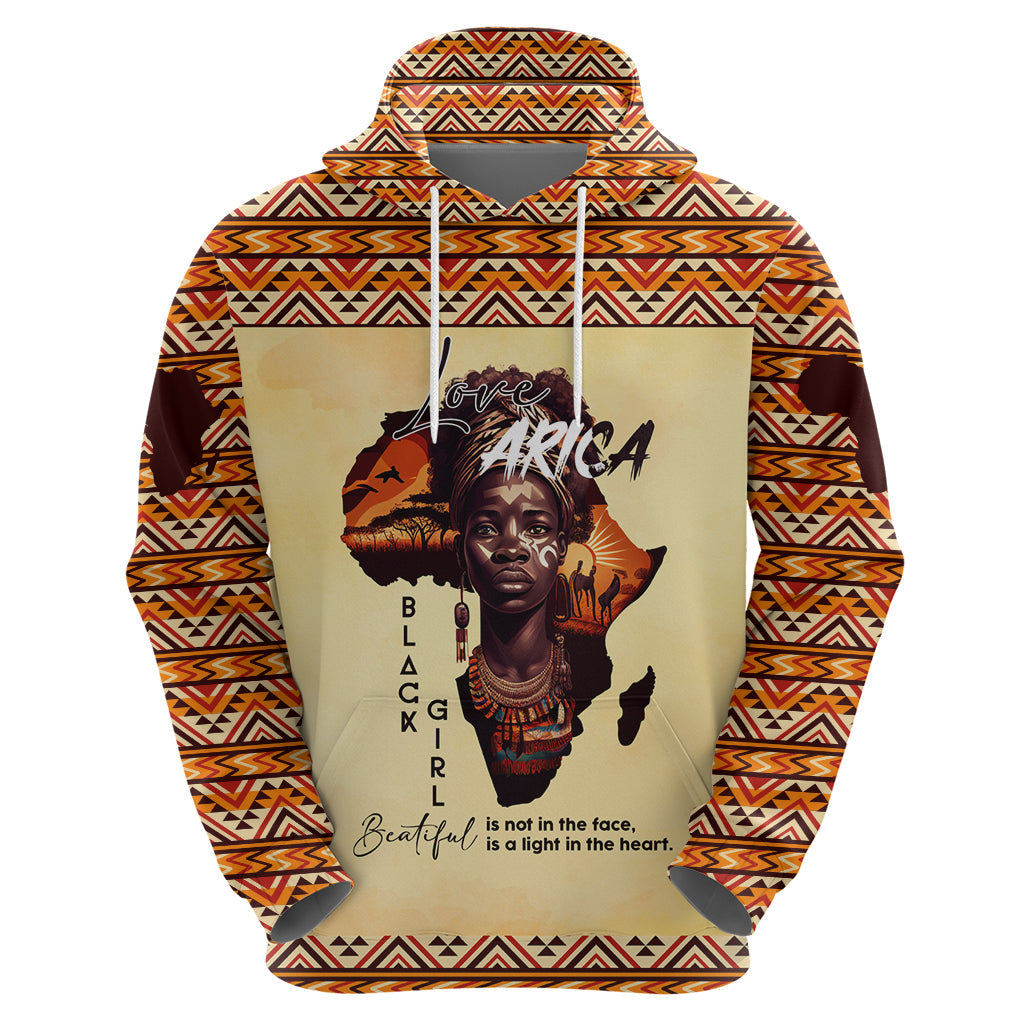 Personalized Love Africa Hoodie Black Girl Beautiful - Afroprintwear